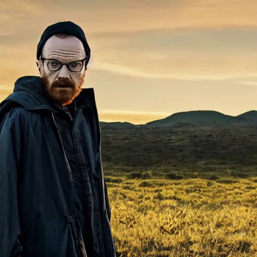 Image similar to Live Action Still of Bryan Cranston dressed as Jesse Pinkman, real life, hyperrealistic, ultra realistic, realistic, highly detailed, epic, HD quality, 8k resolution, body and headshot, film still