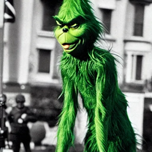 Image similar to photograph of the grinch as a member of the irish republican army