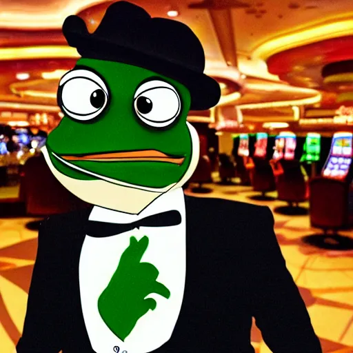 Image similar to pepe in casino