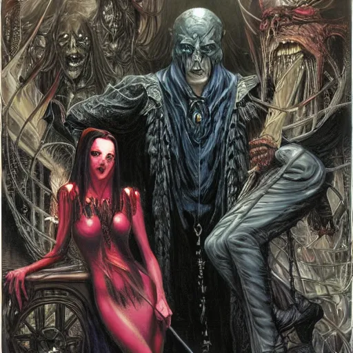 Image similar to vampire roommate, by gerald brom, donato giancola, and berthold woltze.