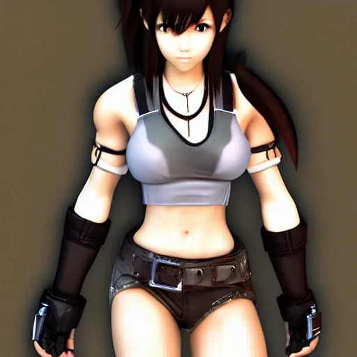 Image similar to tifa lockhart, highly detailed, 4 k