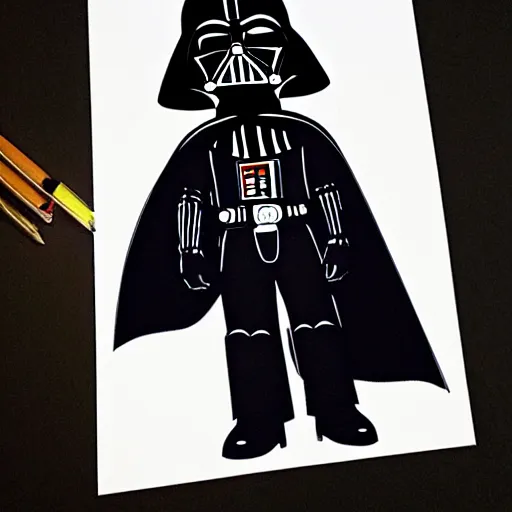 Image similar to darth vader from the simpsons, very detailed