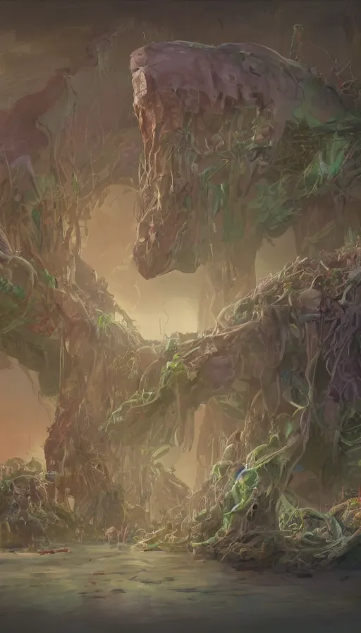 Image similar to The end of an organism, by Disney Concept Artists