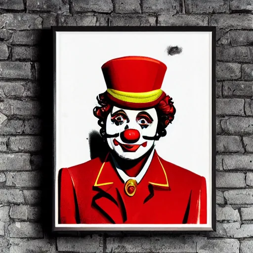 Image similar to communist clown portrait, soviet propaganda style, poster, pitin