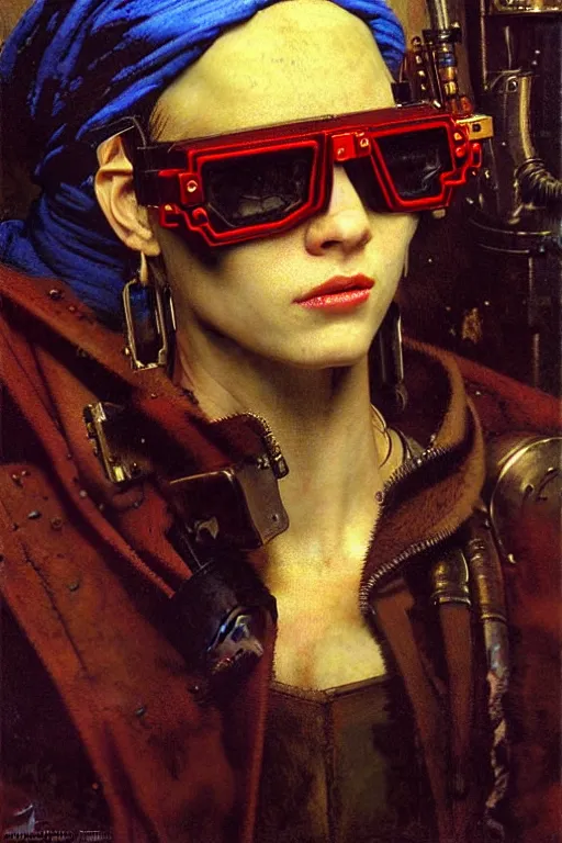 Prompt: full character portrait max mad cyberpunk warhammer 4 0 k, machinist tech priest berserker assassin wearing goggles not the girl with the pearl earring character design, painting by gaston bussiere, katsuya terada, nc wyeth, greg rutkowski, craig mullins, vermeer, frank frazetta, mucha, tom of finland, trending on artstation, jeffery catherine jones