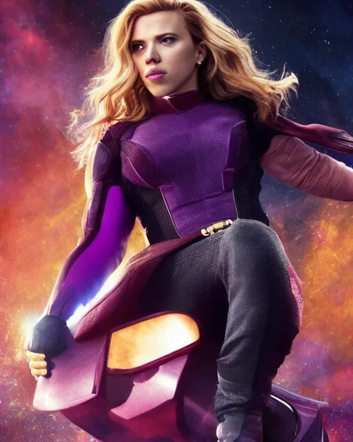 Image similar to Photoshoot of Scarlett Johansson as Thanos