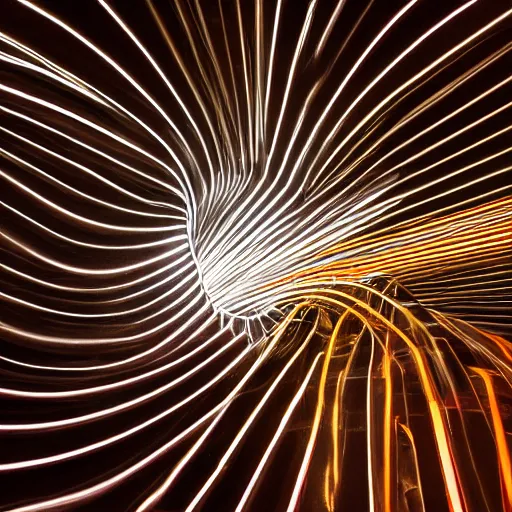 Image similar to endless spiral of time, photorealism, light art, lightpainting