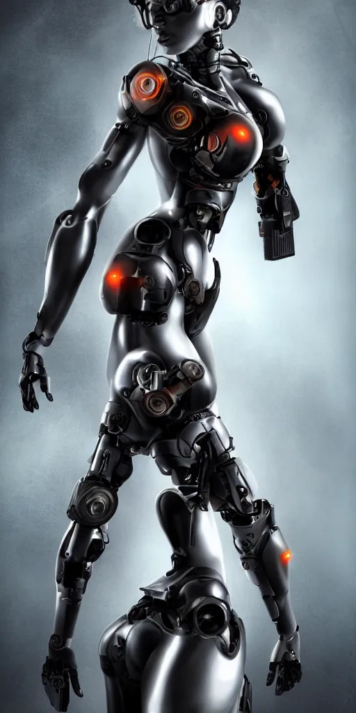 Prompt: beuatiful girl cyborg, full shot, highly detailed, no blur