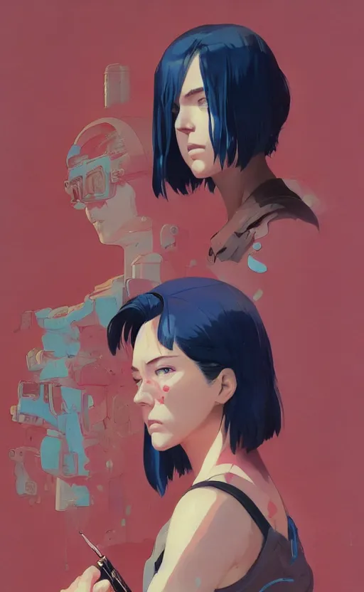 Image similar to a cute woman, very coherent, painted by painted by James Gilleard, airbrush, art by JamesJean and fine details. Anime. realistic shaded lighting poster by Ilya Kuvshinov katsuhiro otomo ghost-in-the-shell, magali villeneuve, artgerm, Jeremy Lipkin and Michael Garmash and Rob Rey