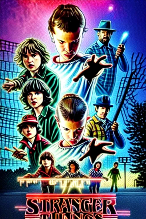 Stranger Things Season 5 Poster, high resolution, all | Stable Diffusion