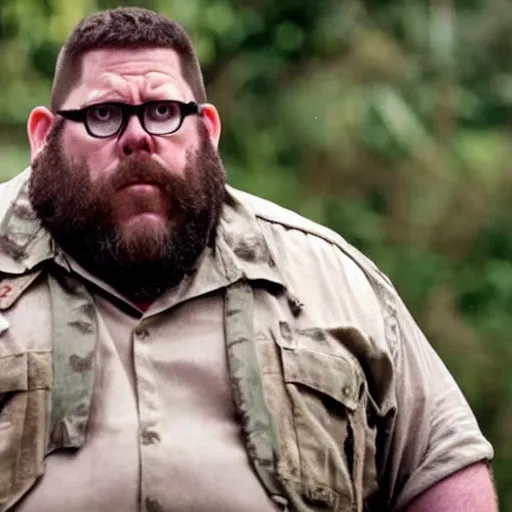 Prompt: a screen still of nick frost in jumanji.