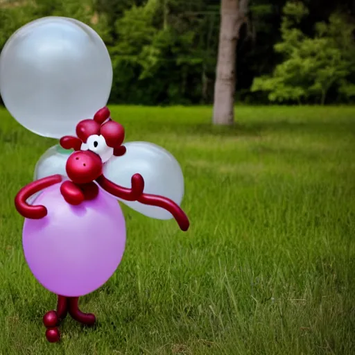 Image similar to a photograph of a balloon monkey hybrid