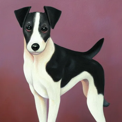 Image similar to ultra detailed painting of a short haired fox terrier