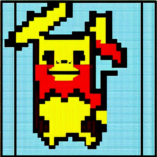 Image similar to pixel art of pikachu the god in the style of Paul Robertson