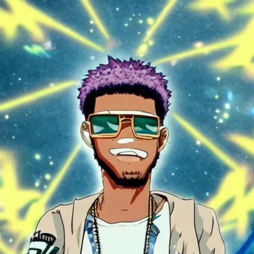 Prompt: anime still of kid cudi