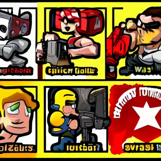 Image similar to Serious sam as smash characters