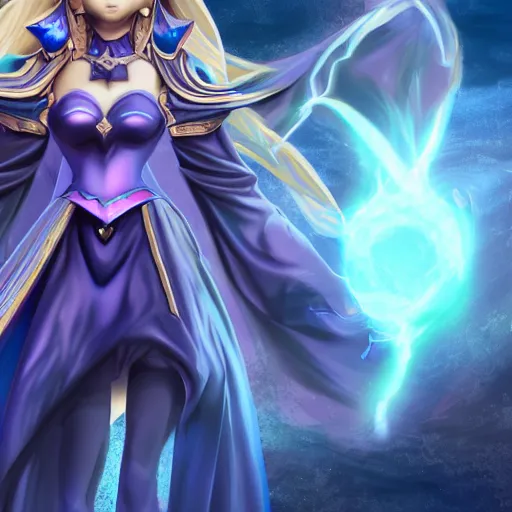 Image similar to beautiful dark magician girl, full body, mystical, ultra detailed, 4k