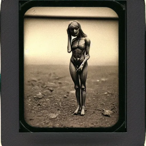 Prompt: polaroid of candid anatomical female elf by Tarkovsky