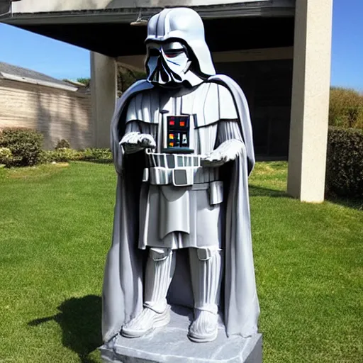 Image similar to marble statue of darth vader, star wars, sculpture, highly detailled