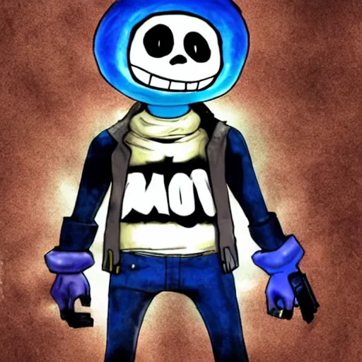 of sans undertale, fanart, complex and dramatic, Stable Diffusion