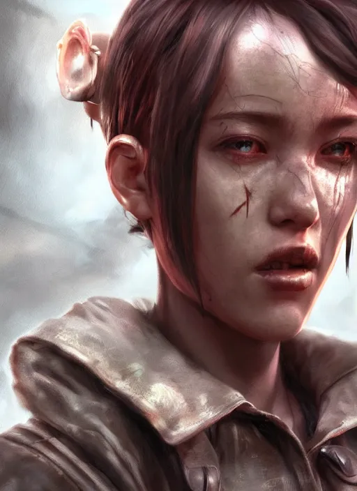 Prompt: detailed still of yuno gasai in fallout, detailed realistic face, digital art, by charlie bowater, by magali villeneuve, gorgeous lighting, unreal engine, movie composition