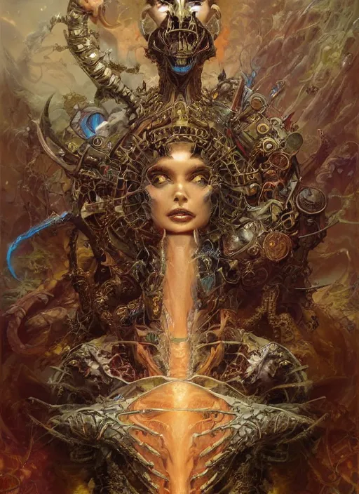 Image similar to a portrait of the girk hierophant, fantasy portrait made of fractals, ultra realistic, wide angle, intricate details, the fifth element artifacts, highly detailed by peter mohrbacher, hajime sorayama, wayne barlowe, boris vallejo, aaron horkey, gaston bussiere, craig mullins