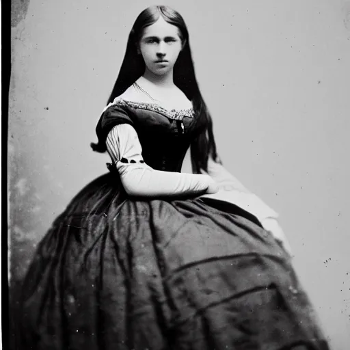 Image similar to clear photography of a beautiful and teenaged princess, circa 1 8 6 3