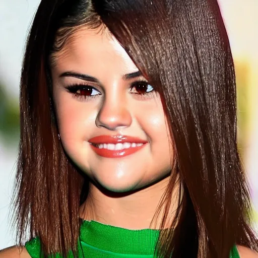 Image similar to selena gomez as celery mutant