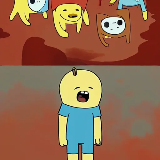 Image similar to adventure time. finn the human