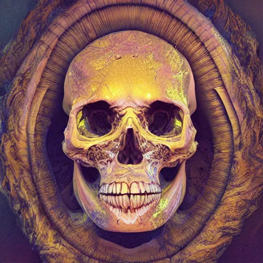 Image similar to portrait_of_a_melting_skull._intricate_abstract._intricate_artwork._by_Tooth_Wu_wlop_beeple_dan_mumford._octane_render_trending_on_artstat