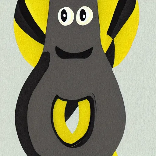 Image similar to anthropomorphic banana, digital painting