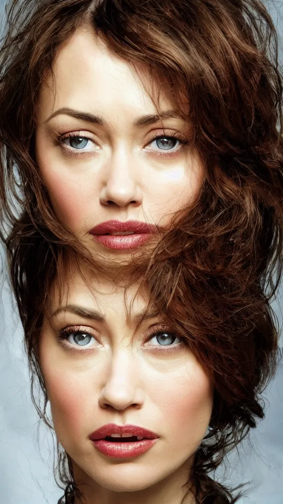 Image similar to photocollage rancid detailed portrait of olga kurylenko