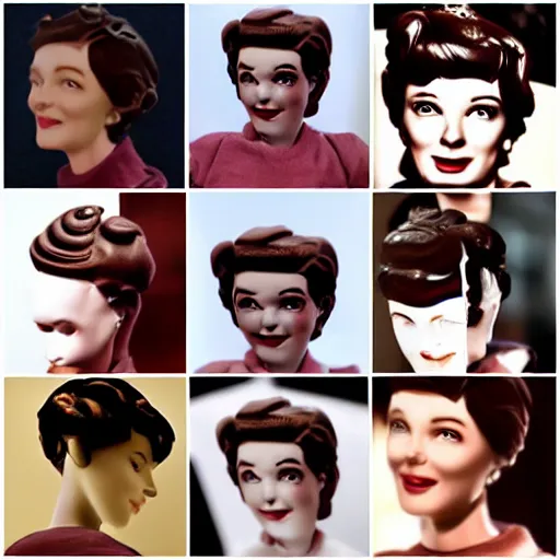 Prompt: a beautiful collage of hepburn composed of chocolate, photo realistic, realistic materials. - n 9