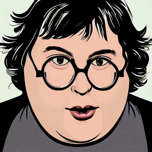 Image similar to andy milonakis & clark duke hybrid, vector, svg sticker art