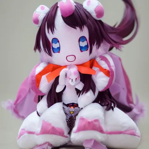 Image similar to cute fumo plush of the goddess of karmic consequence, deity of fate