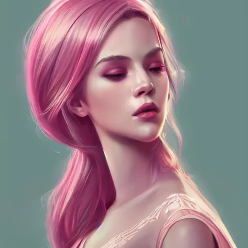 Image similar to teen girl, pink hair, gorgeous, amazing, elegant, intricate, highly detailed, digital painting, artstation, concept art, sharp focus, illustration, art by Ross tran