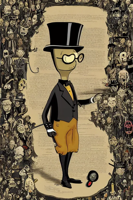 Image similar to mr peanut in sleepy hollow, full body, big two toned eyes, top hat and monocle, horror, intricate details, cinematic, epic, realistic, anatomy, tomer hanuka, uplight, artstation, photorealistic, scary