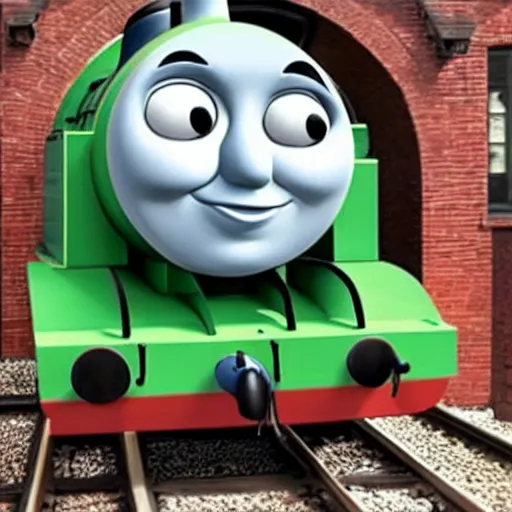 Prompt: thomas the tank as an avacado