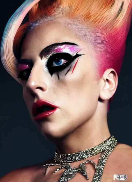 Image similar to lady gaga by nick knight, born this way, born this way album, red weapon 8 k s 3 5, cooke anamorphic / i lenses, highly detailed, cinematic lighting