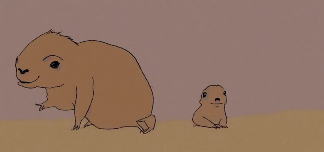 Prompt: Capybara in Studio Ghibli Style