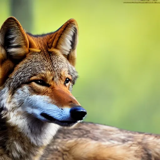 Image similar to professional photograph of a tawny red wolf, high quality, hd, 8 k, 4 k, magnificent, award - winning, nature, nature photography, awe - inspiring, highly detailed, amazing