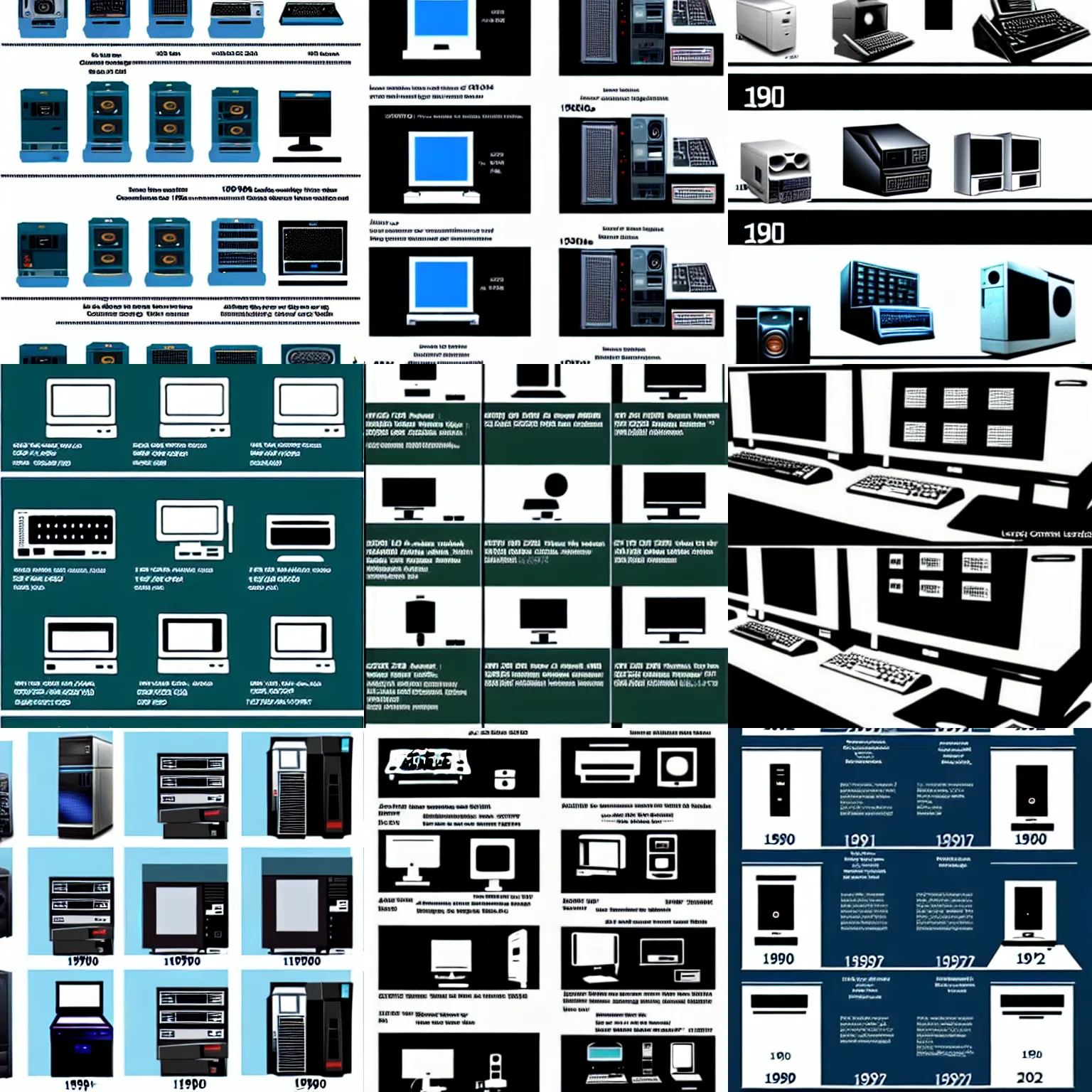 Prompt: evolution of computers from 1990 to 2100