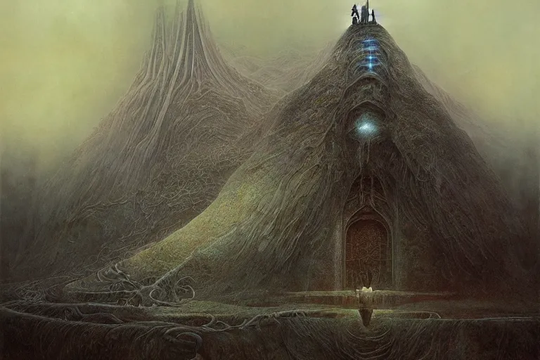 Prompt: Rivendell Himeji Eden hallucination, amazing concept painting, by Jessica Rossier by HR giger by Beksinski,