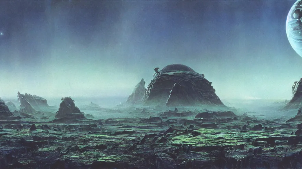 Image similar to alien planet, an empire in upheaval by arthur haas and bruce pennington, cinematic matte painting