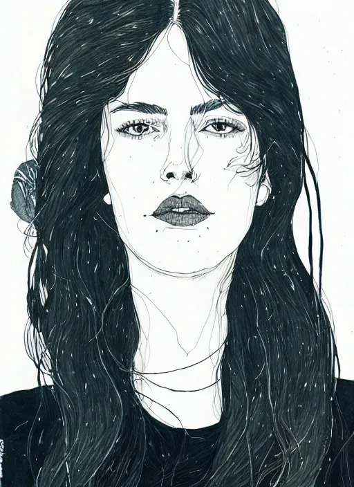 Image similar to a portrait of amber by kaethe butcher and moebius