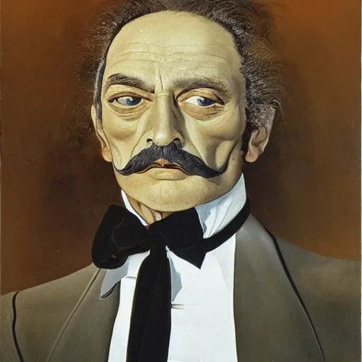 Image similar to antonio margheriti, portrait by salvador dali, highly detailed, in the style of dishonored