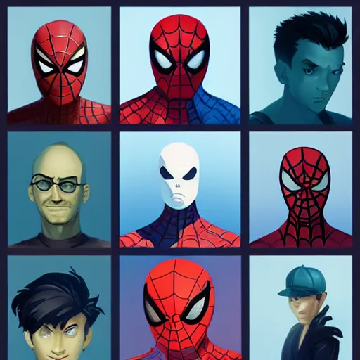 Image similar to face icon stylized minimalist spider - man, loftis, cory behance hd by jesper ejsing, by rhads, makoto shinkai and lois van baarle, ilya kuvshinov, rossdraws global illumination