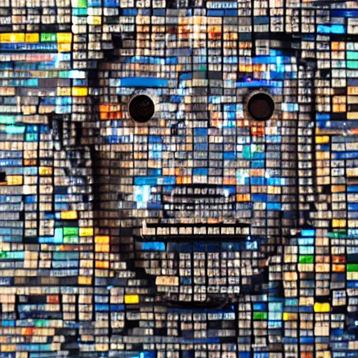 Prompt: a photo portrait of a robot created from empty beer bottles and cardboard boxes. symmetry, awesome exposition, scifi, very detailed, highly accurate, professional lighting diffracted lightrays, 8 k, sense of awe