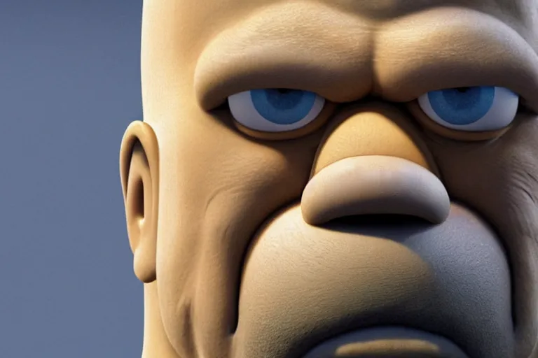 Image similar to ultra realistic photo of homer simpson, hd, 8 k, close up face