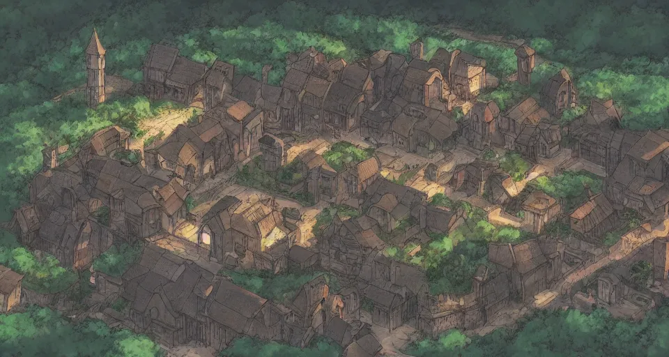 Image similar to Makoto Shinkai inspired medieval village